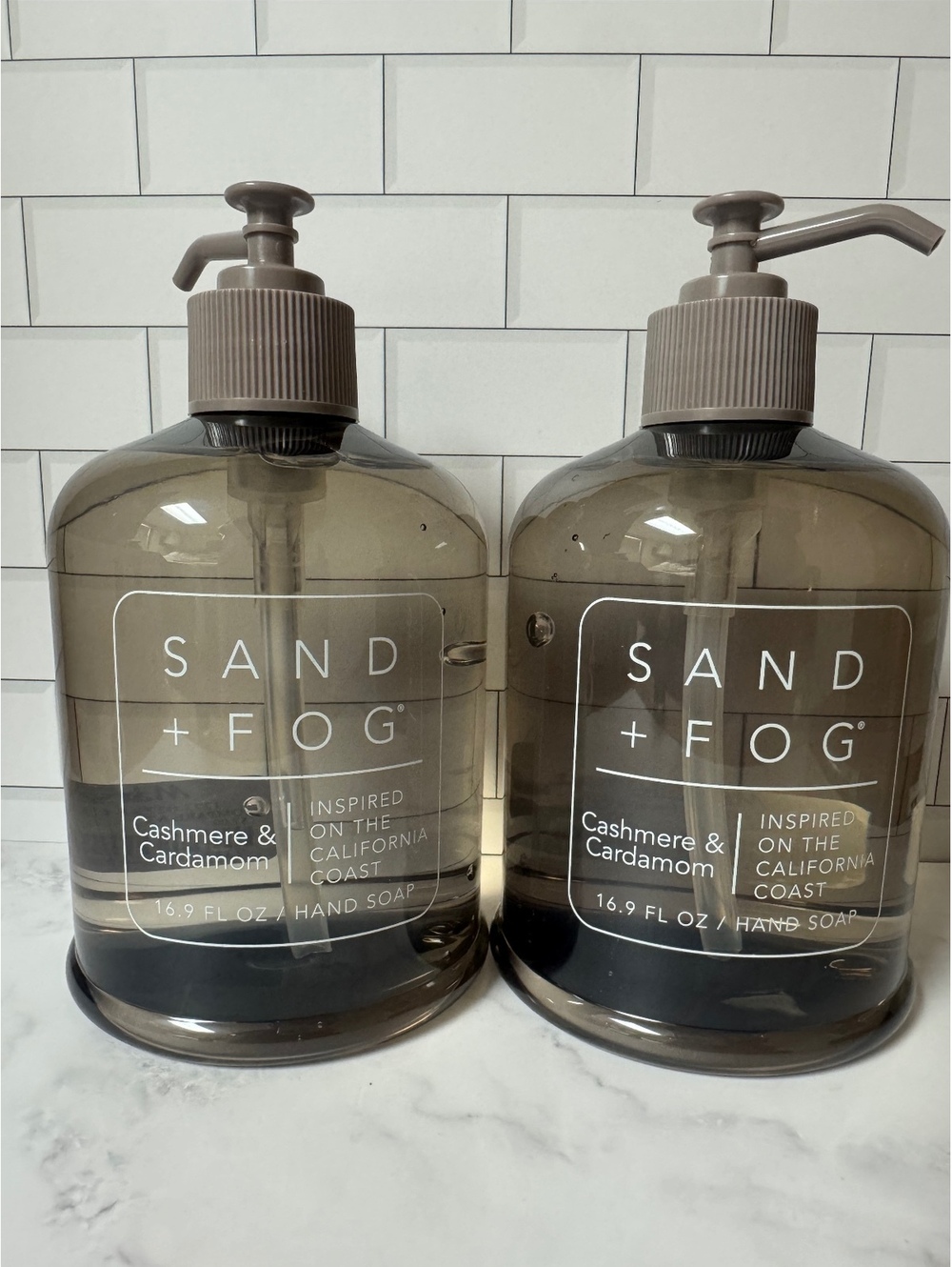 Sand + Fog Cashmere & Cardamom Hand Soap Set of 2 16.9 oz Each